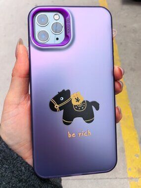 Purple "Be Rich" Lucky Horse Phone Case